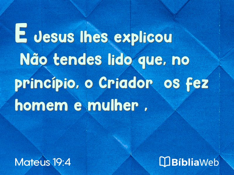 Mateus 19:4 em imagem para compartilhar