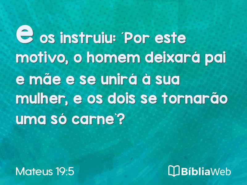 Mateus 19:5 em imagem para compartilhar