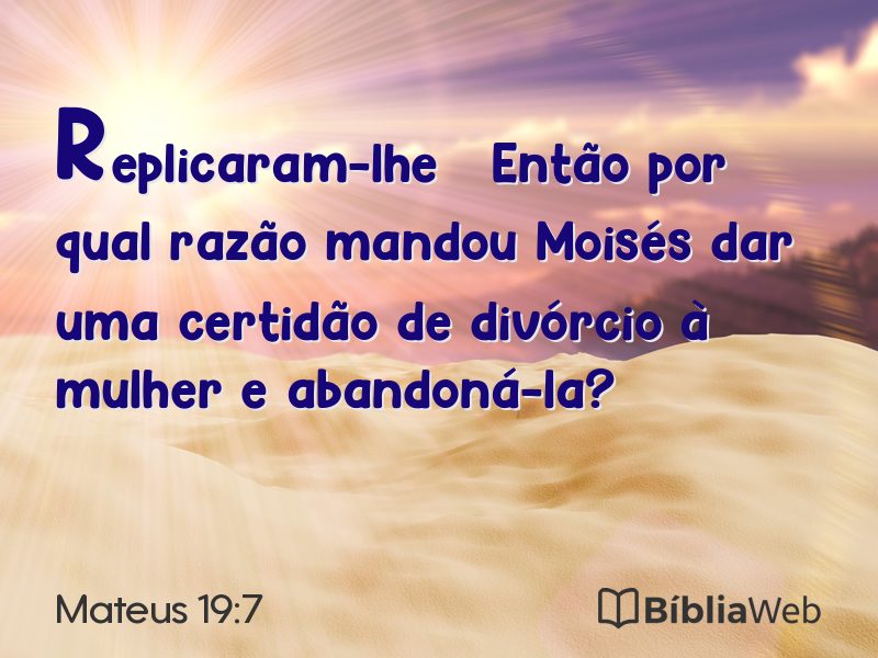 Mateus 19:7 em imagem para compartilhar