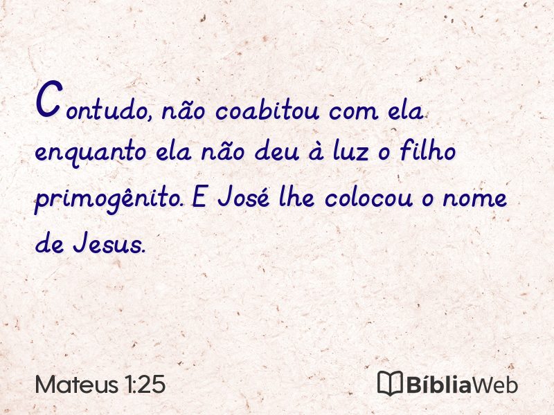 Mateus 1:25 em imagem para compartilhar