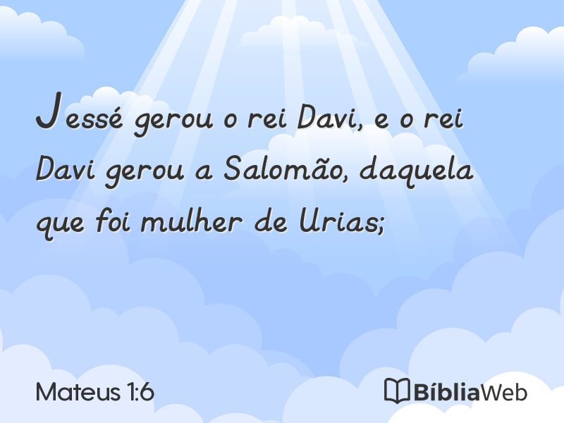 Mateus 1:6 em imagem para compartilhar
