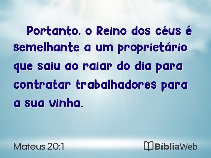 Mateus 20:1 em imagem para compartilhar