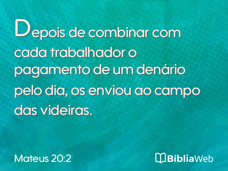 Mateus 20:2 em imagem para compartilhar
