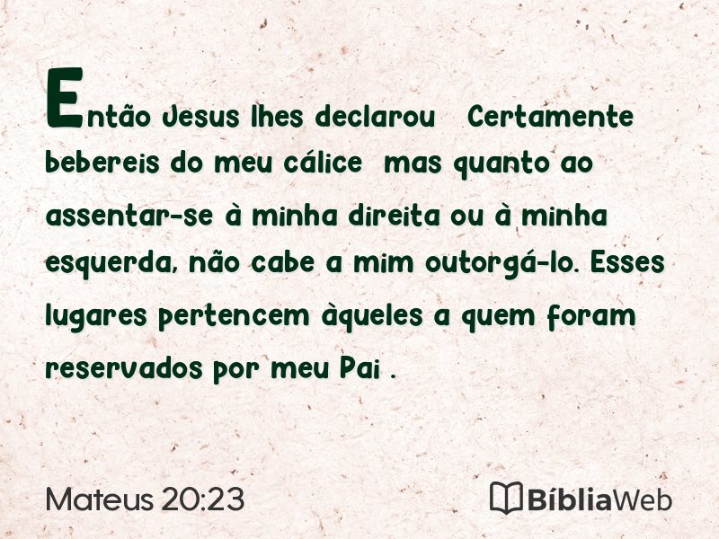 Mateus 20:23 em imagem para compartilhar