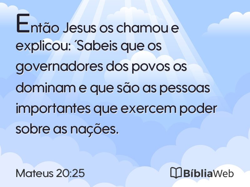 Mateus 20:25 em imagem para compartilhar