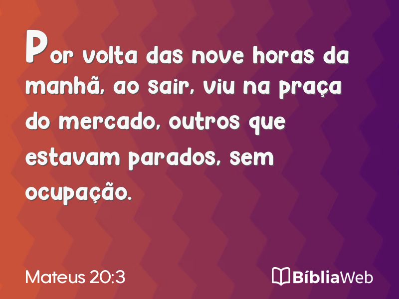 Mateus 20:3 em imagem para compartilhar