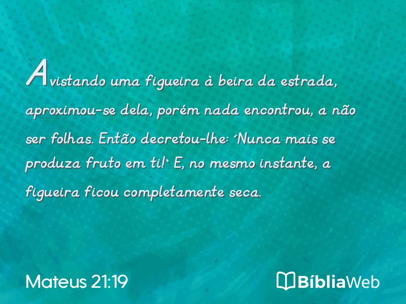 Mateus 21:19 em imagem para compartilhar