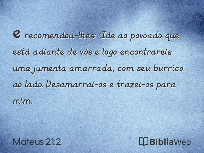 Mateus 21:2 em imagem para compartilhar