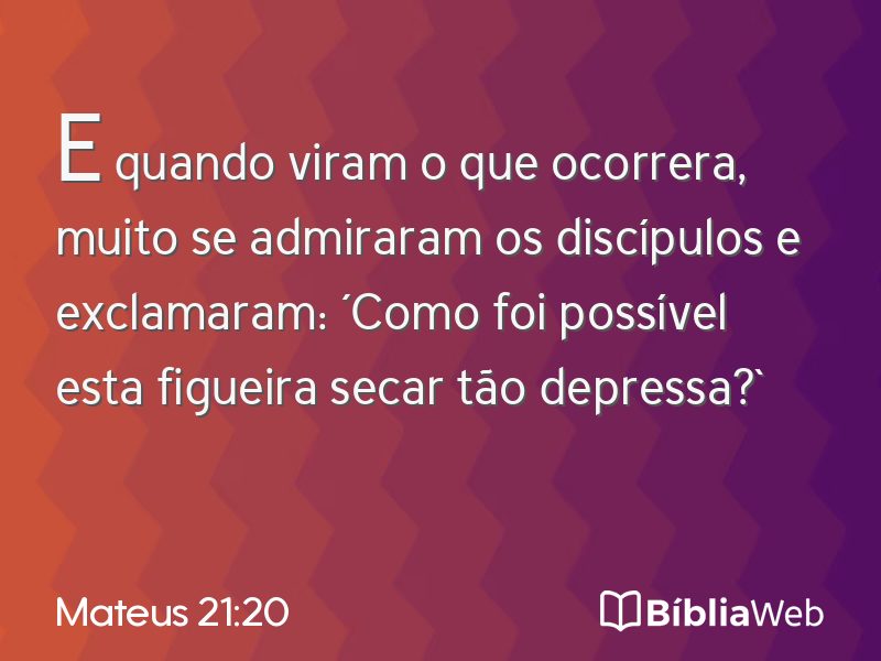 Mateus 21:20 em imagem para compartilhar