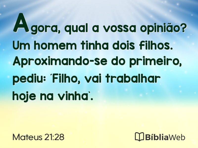 Mateus 21:28 em imagem para compartilhar