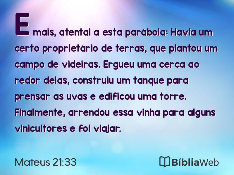 Mateus 21:33 em imagem para compartilhar
