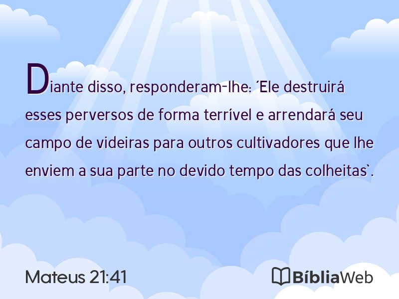 Mateus 21:41 em imagem para compartilhar