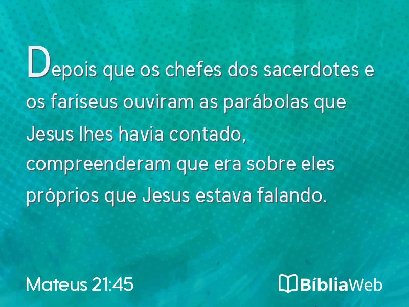 Mateus 21:45 em imagem para compartilhar