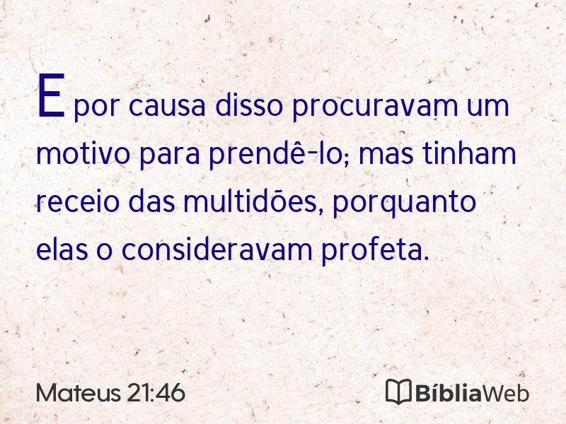 Mateus 21:46 em imagem para compartilhar