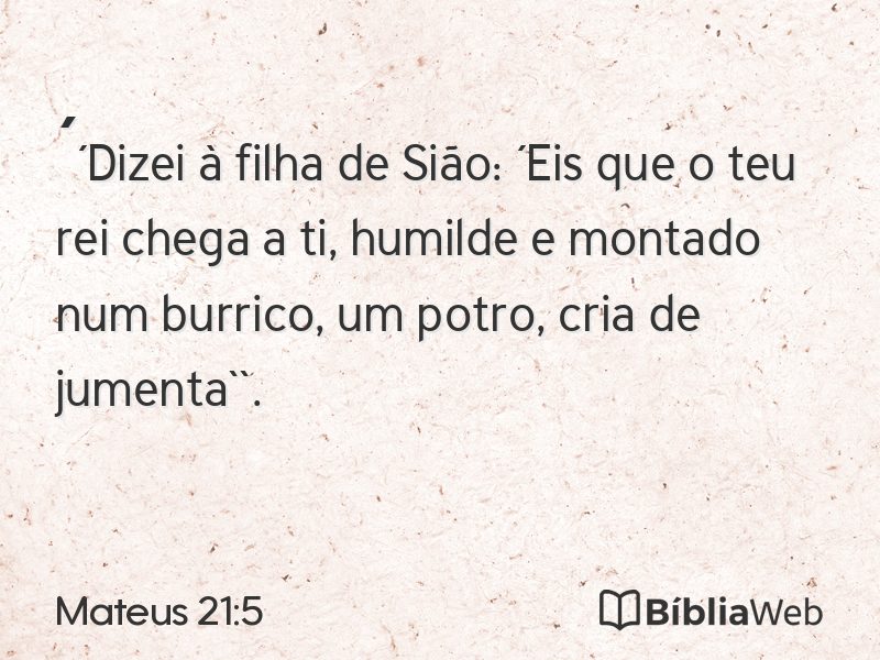 Mateus 21:5 em imagem para compartilhar