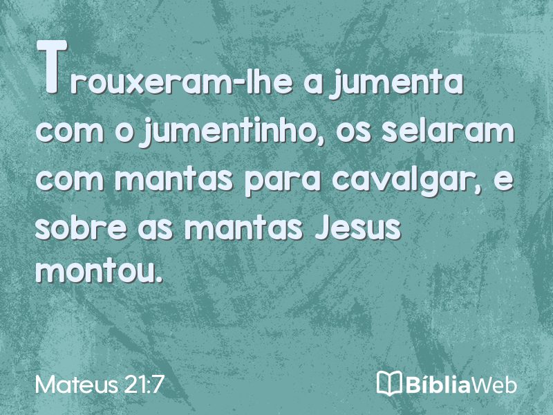 Mateus 21:7 em imagem para compartilhar