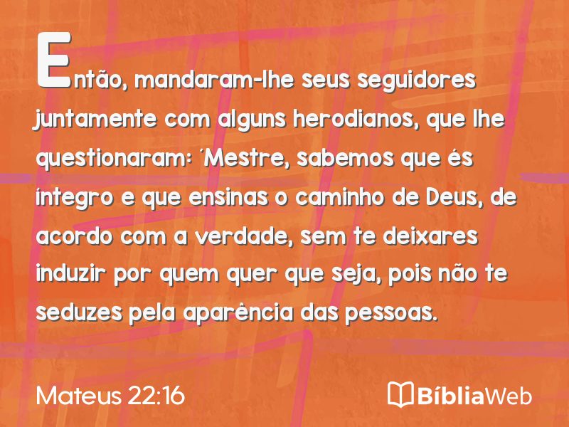 Mateus 22:16 em imagem para compartilhar