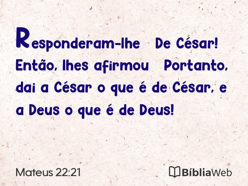Mateus 22:21 em imagem para compartilhar