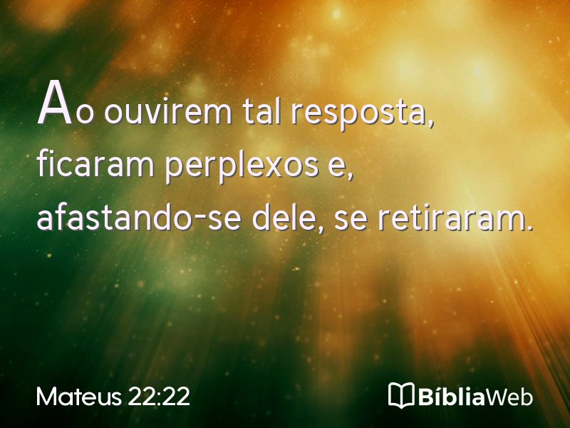 Mateus 22:22 em imagem para compartilhar