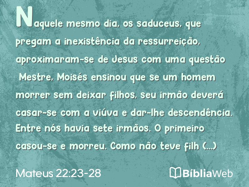 Mateus 22:23-28 em imagem para compartilhar