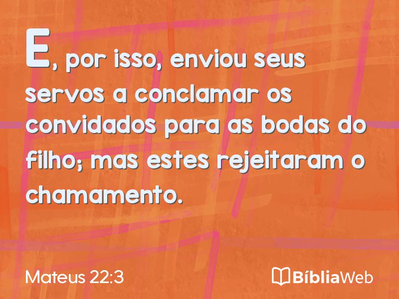 Mateus 22:3 em imagem para compartilhar