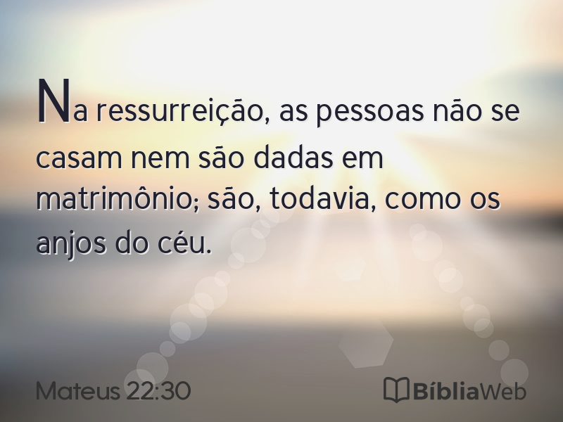 Mateus 22:30 em imagem para compartilhar