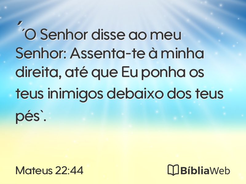 Mateus 22:44 em imagem para compartilhar