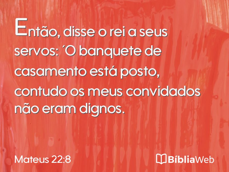 Mateus 22:8 em imagem para compartilhar