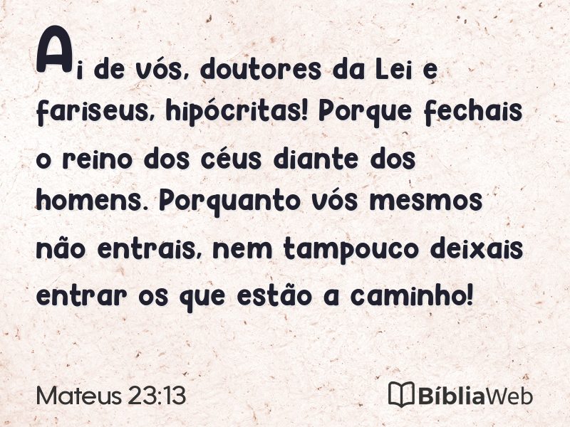 Mateus 23:13 em imagem para compartilhar