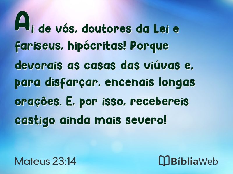 Mateus 23:14 em imagem para compartilhar