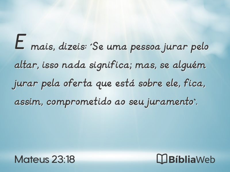 Mateus 23:18 em imagem para compartilhar