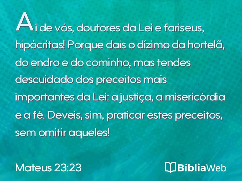 Mateus 23:23 em imagem para compartilhar