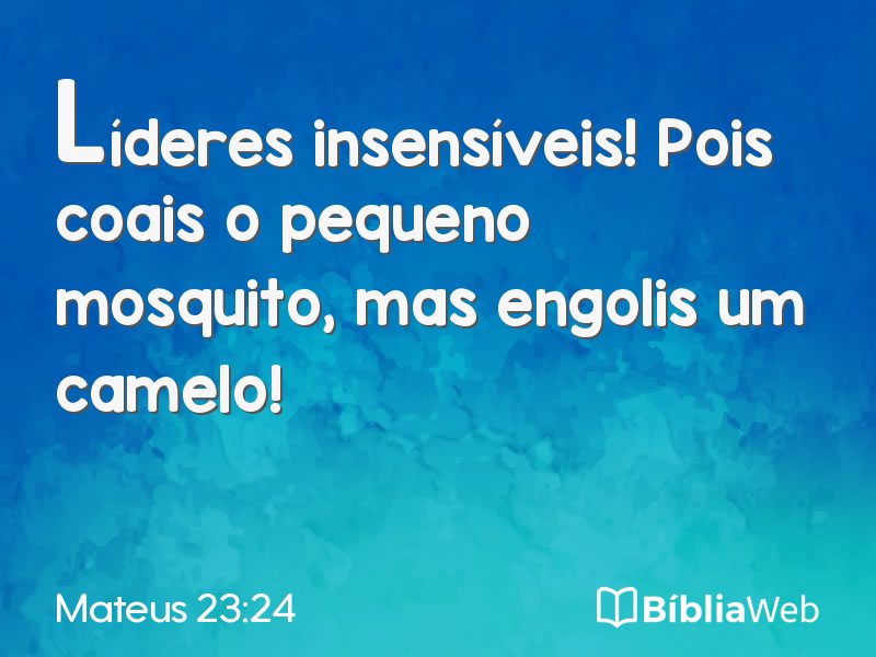 Mateus 23:24 em imagem para compartilhar