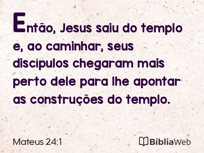 Mateus 24:1 em imagem para compartilhar