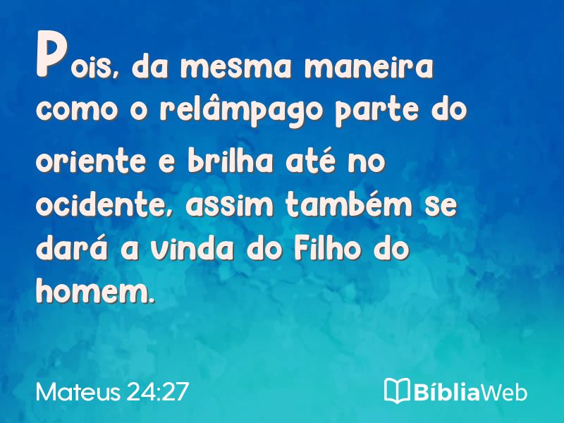 Mateus 24:27 em imagem para compartilhar