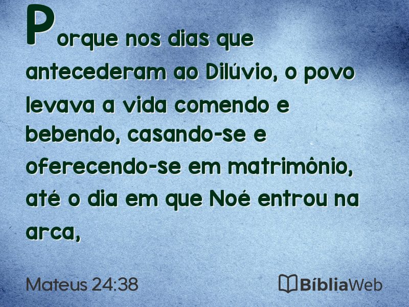 Mateus 24:38 em imagem para compartilhar