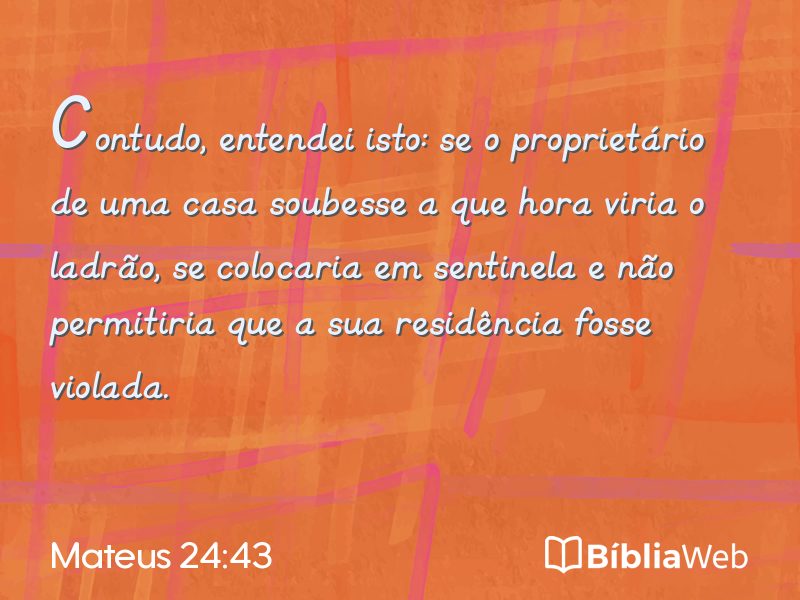 Mateus 24:43 em imagem para compartilhar