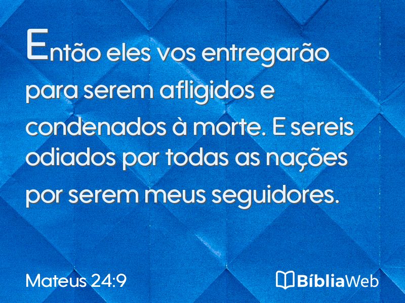 Mateus 24:9 em imagem para compartilhar