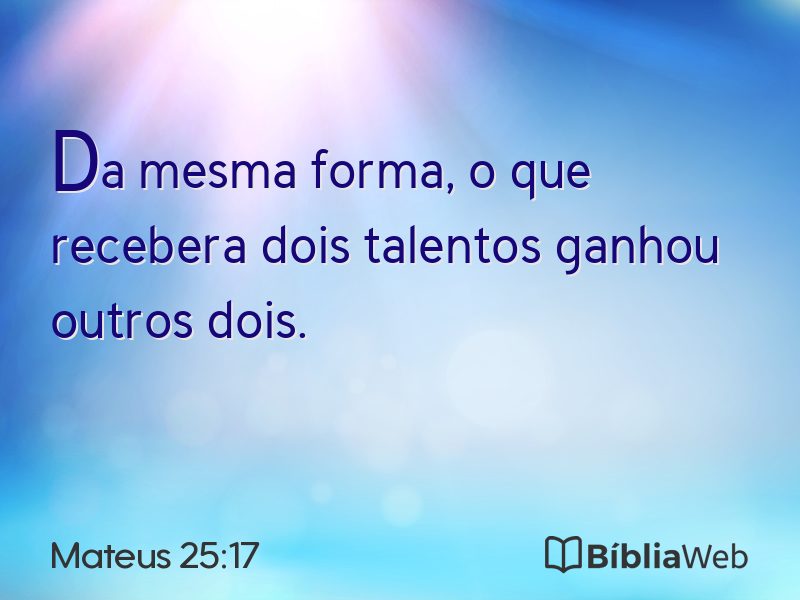 Mateus 25:17 em imagem para compartilhar