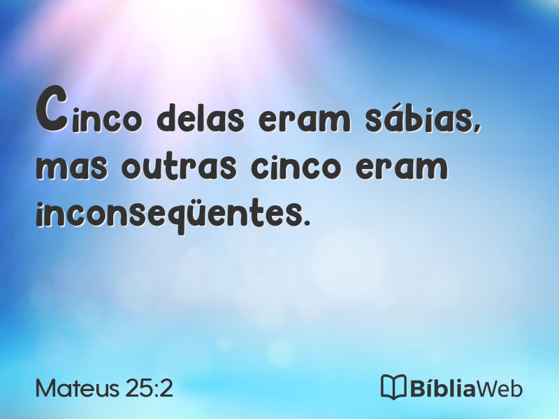 Mateus 25:2 em imagem para compartilhar