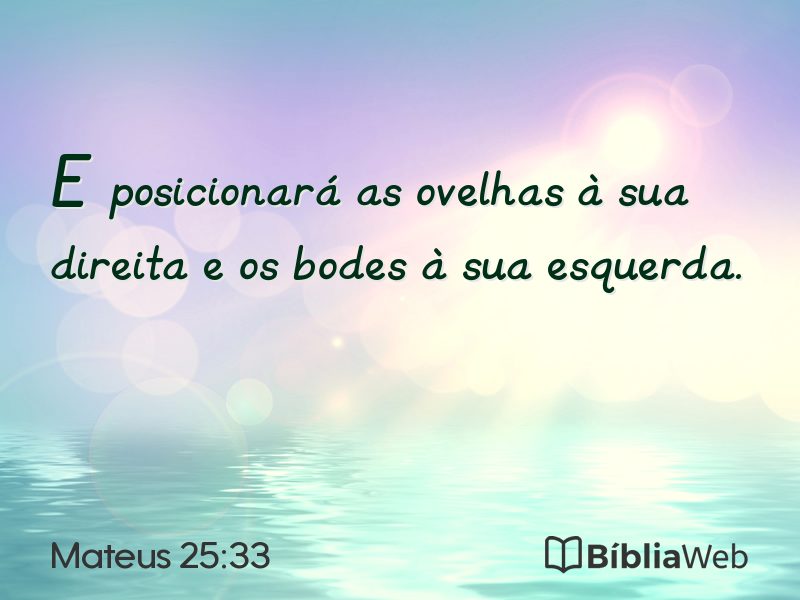 Mateus 25:33 em imagem para compartilhar