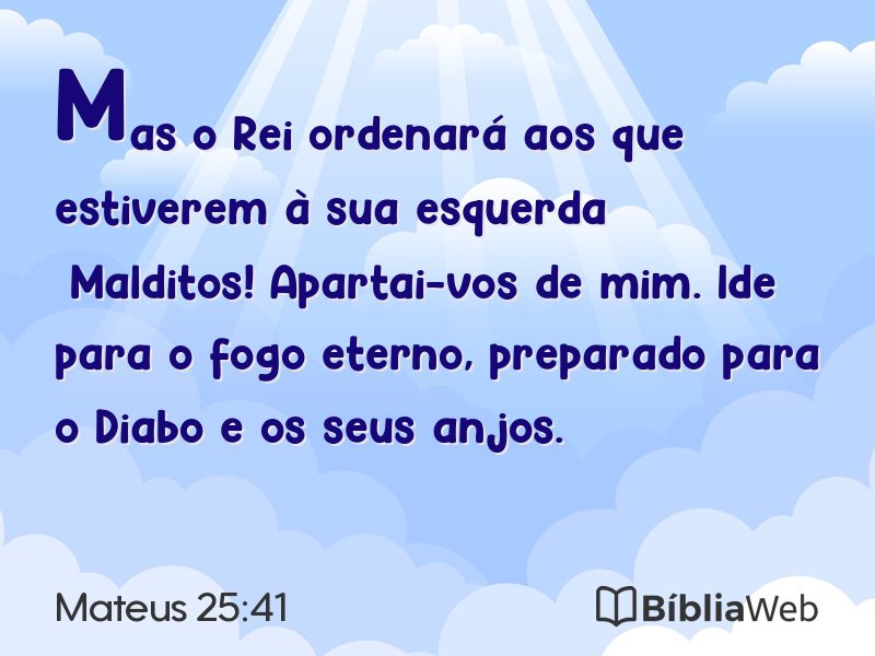 Mateus 25:41 em imagem para compartilhar