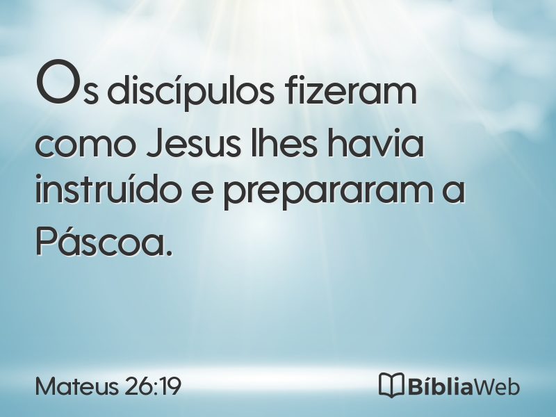 Mateus 26:19 em imagem para compartilhar