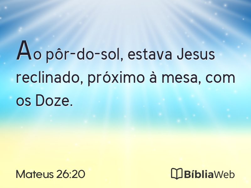 Mateus 26:20 em imagem para compartilhar