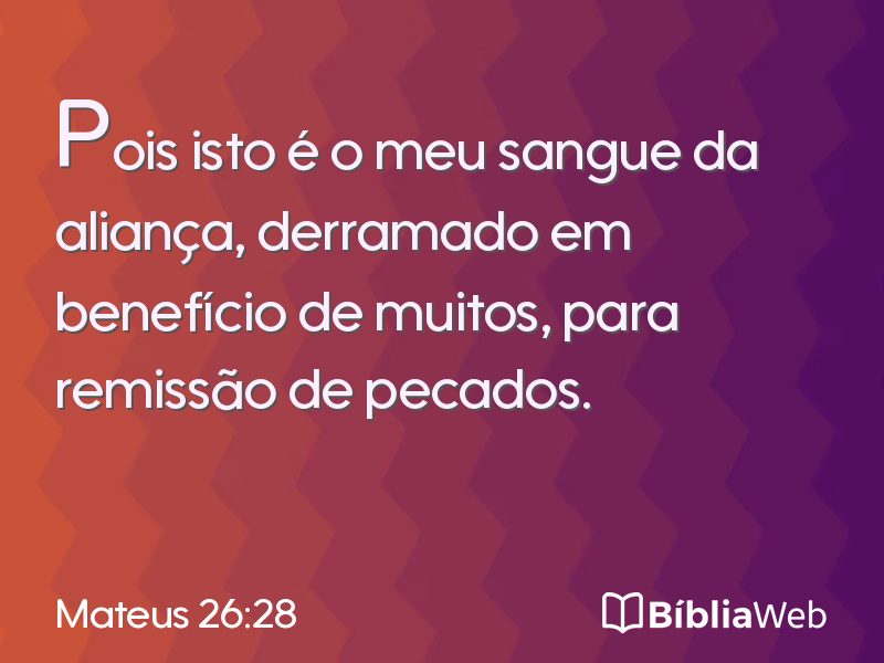 Mateus 26:28 em imagem para compartilhar