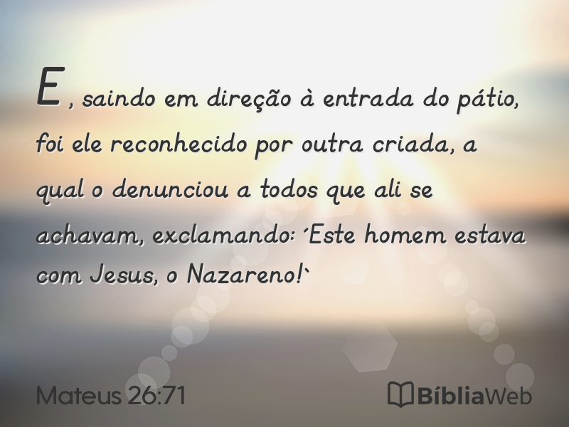 Mateus 26:71 em imagem para compartilhar