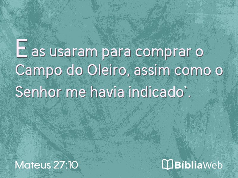 Mateus 27:10 em imagem para compartilhar
