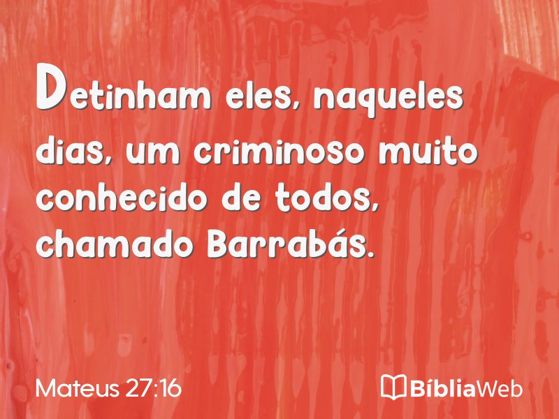 Mateus 27:16 em imagem para compartilhar