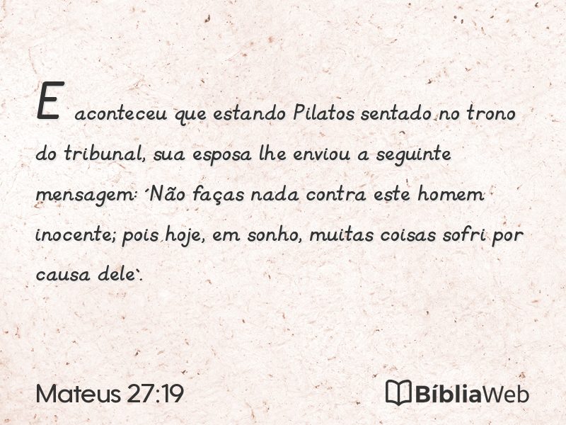Mateus 27:19 em imagem para compartilhar