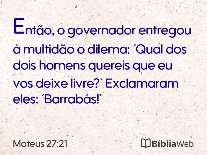 Mateus 27:21 em imagem para compartilhar
